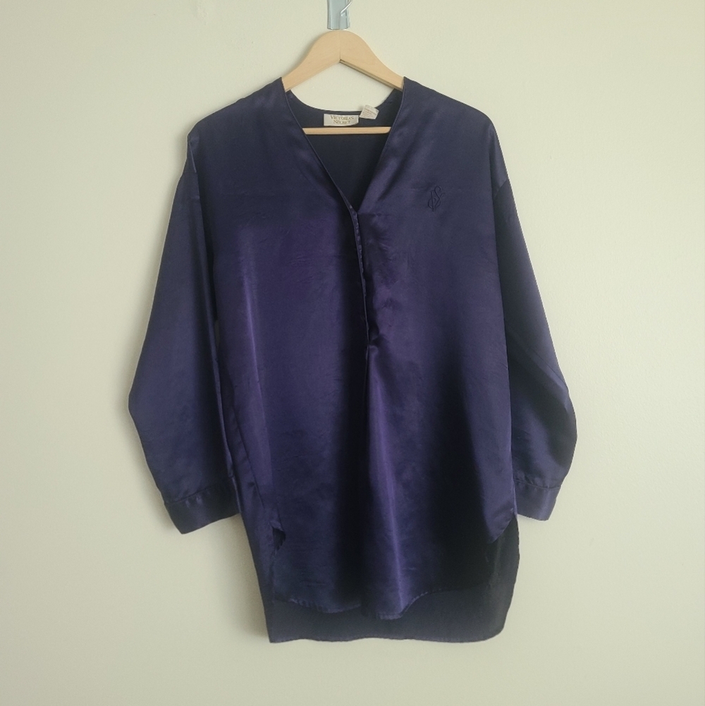 Vintage Victoria Secret Gold Label purple sleep tunic size small